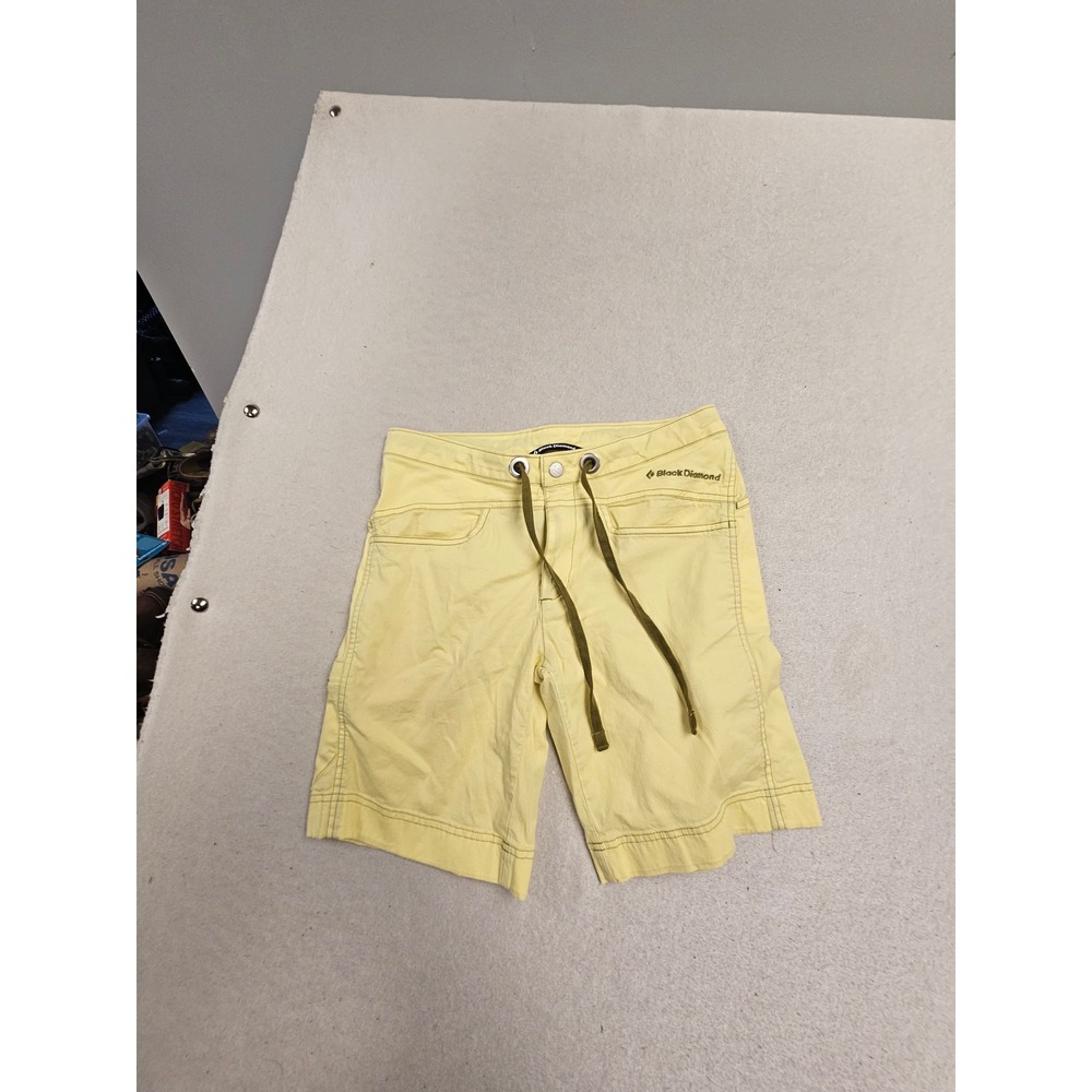 Black Diamond Credo Climbing Shorts Womens 4‎ Yellow Hiking Bouldering Outdoor